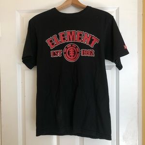Element EST. 1992 BLOOD RED TYPE Black T-Shirt Medium